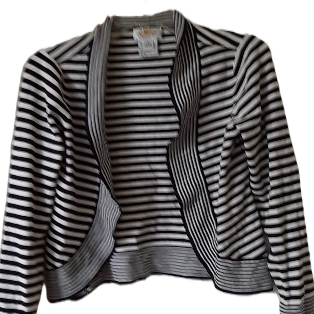 Black and White Stripped Knit Talbot's Sweater Size S